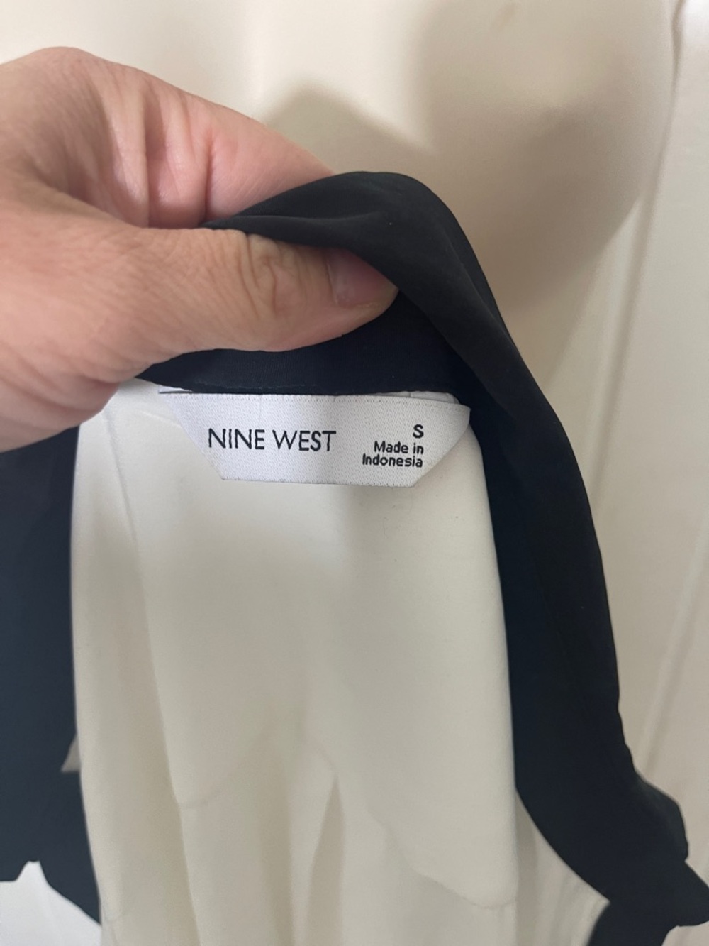 Nine West Black and White Contrast Blouse